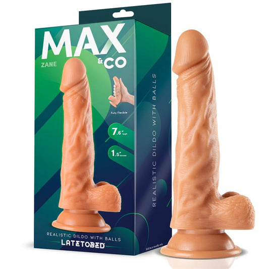 MAX & CO - ZANE DILDO REALISTA CON TESTÍCULOS NATURAL 7,6 - 19.5 CM