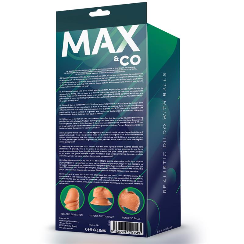 MAX & CO - ZANE DILDO REALISTA CON TESTÍCULOS NATURAL 7,6 - 19.5 CM