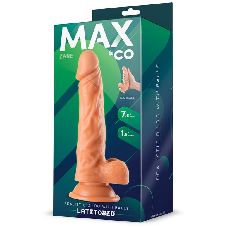 MAX & CO - ZANE DILDO REALISTA CON TESTÍCULOS NATURAL 7,6 - 19.5 CM