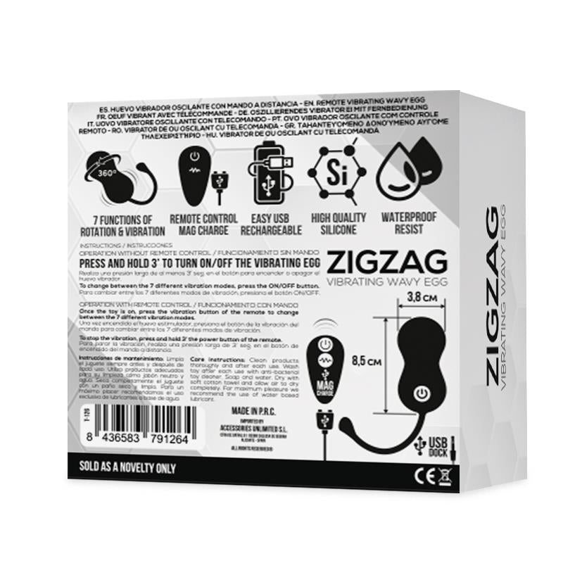 TARDENOCHE - ZIGZAG HUEVO ZIGZAGEANTE Y VIBRADOR CON CONTROL REMOTO