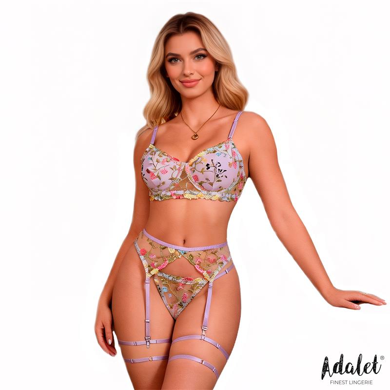 ADALET LINGERIE - ZOEY SET DE 4 PIEZAS LILA